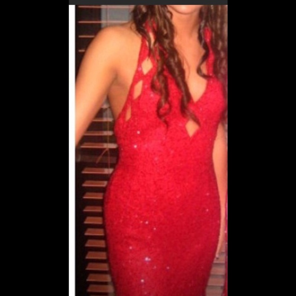 ❤Deep red sexy sequin sparkly formal dress