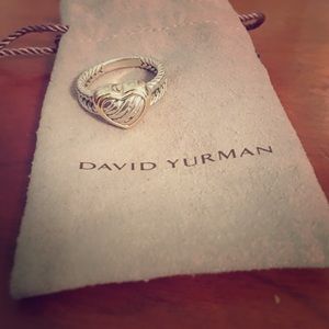 Authentic David Yurman Cable Heart Ring with Gold