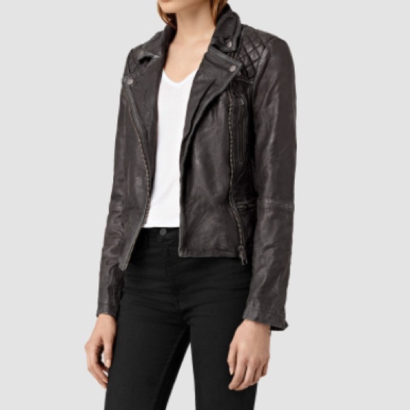 CARGO LEATHER BIKER JACKET
