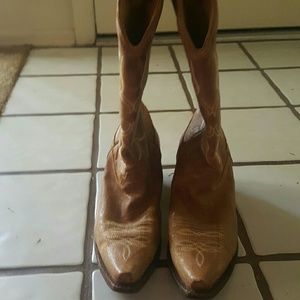 Real leather cowboy boots