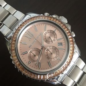 Michael Kors rose gold chronograph watch