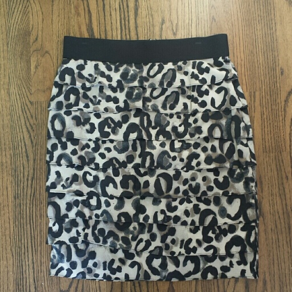 Alfani tiered pencil skirt in leopard print