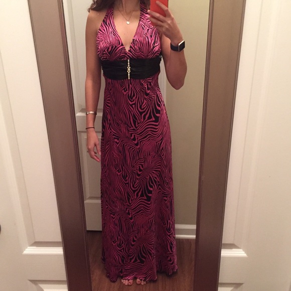 Pink Zebra Prom Dress/Ball Gown