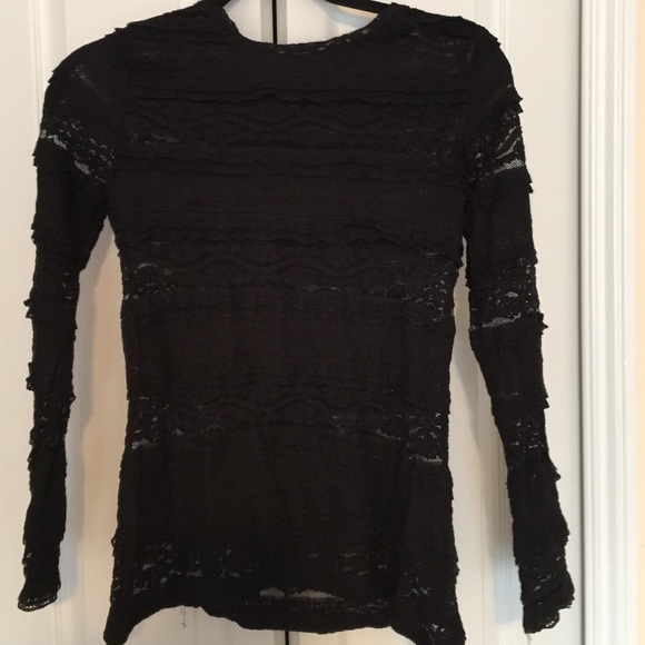 Lace sheer long sleeve top
