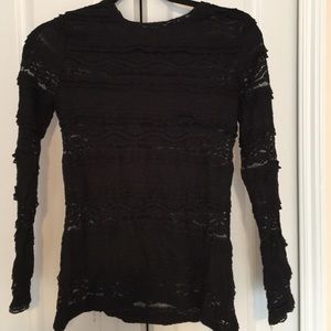 Lace sheer long sleeve top