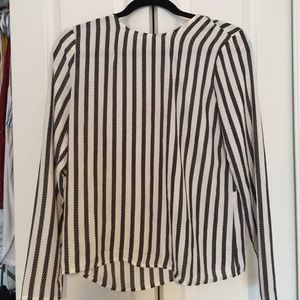 Black and white striped open back top