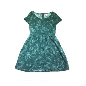 Forest green skater dress