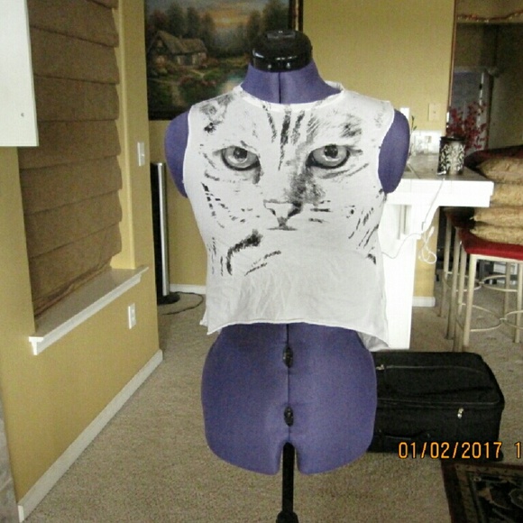 White Cat Muscle Tee