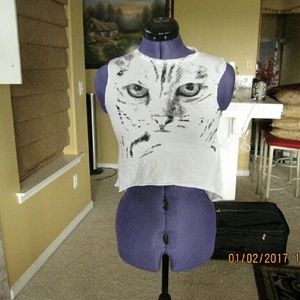 White Cat Muscle Tee