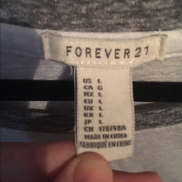 HOLD Forever 21 Grey and White Shirt - Picture 7 of 8