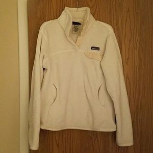 White Patagonia Re-Tool Snap-T Fleece Pullover