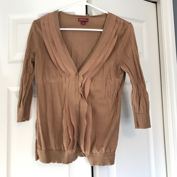 Camel Colored Detailed Cardigan