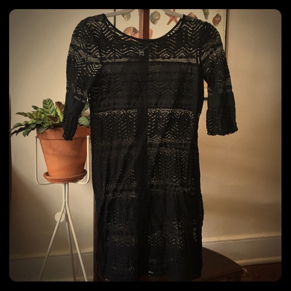 Black lace slipdress.