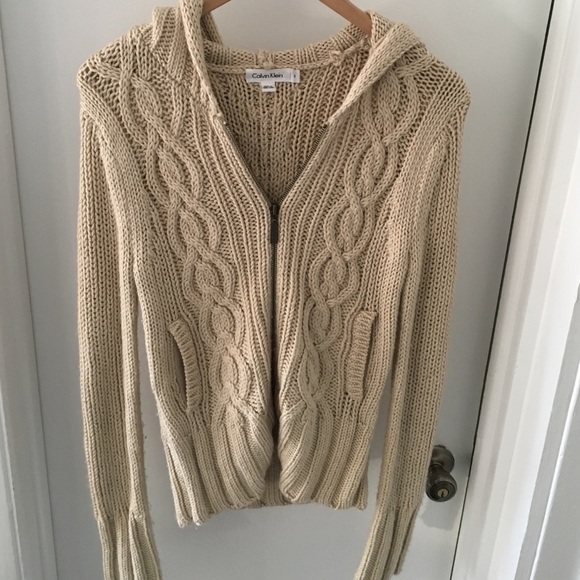Calvin Klein zip up knit sweater