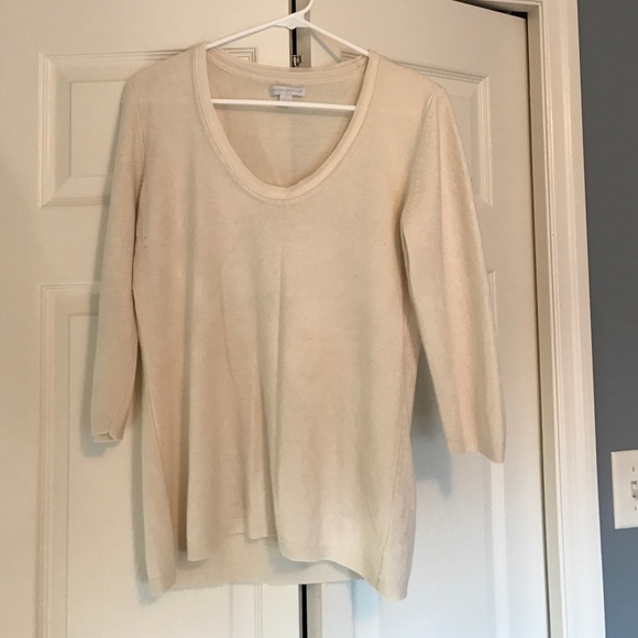 Cream Scoop Neck Sweater