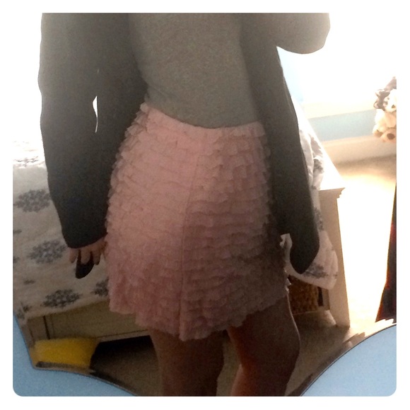 Pink, ruffle skirt