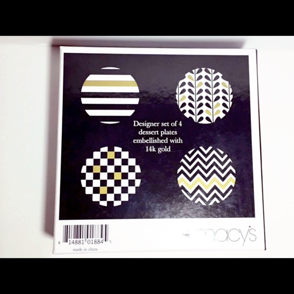 Macy's Designer Set of 4 Ceramic Plates - Picture 3 of 3