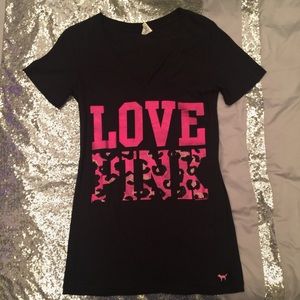 Victoria's Secret Pink Rhinestone Cheetah Tee