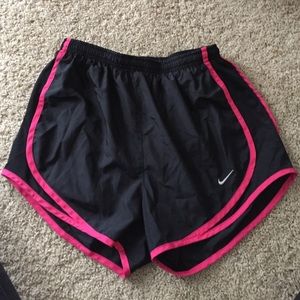 Black Nike Shorts with Hot Pink