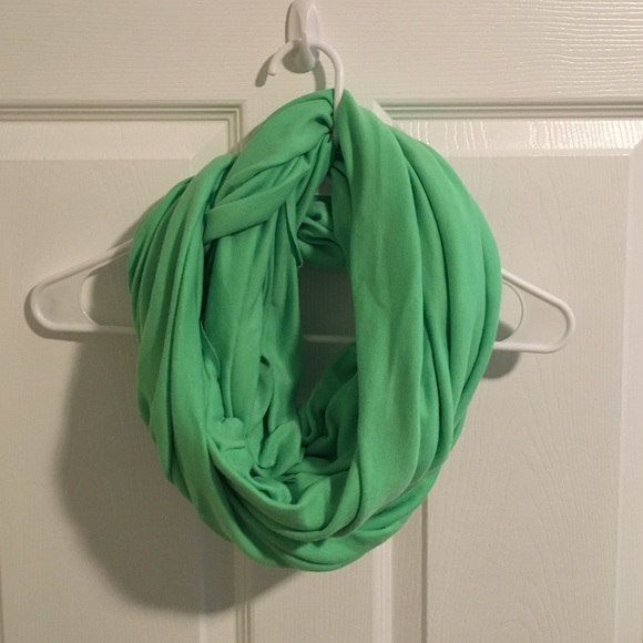 Bright green infinity scarf