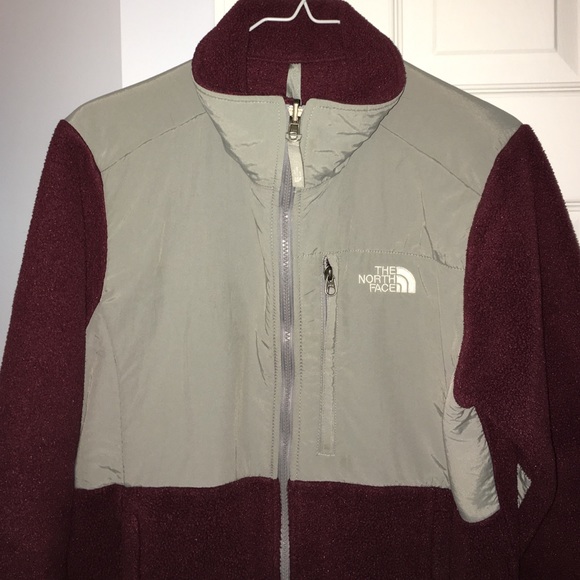 North Face Maroon and Gray Fleece