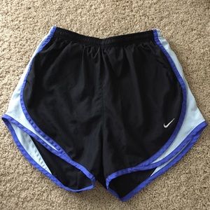 Black Nike Shorts with Blue Siding