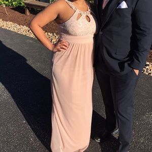 City Studio diamond and pearl embellished gown