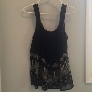 Black blouse with tan design
