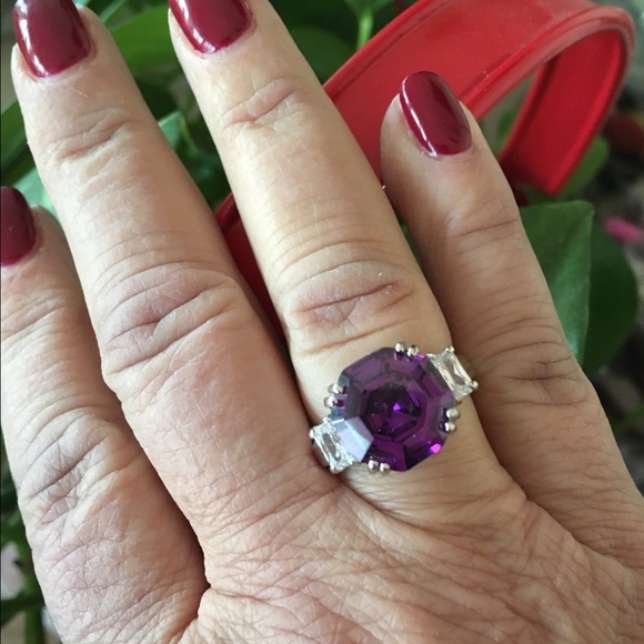 Faux amethyst ring. Excellent condition