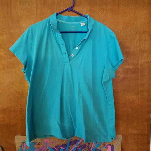 Soft cotton turquoise polo, xl