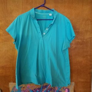 Soft cotton turquoise polo, xl
