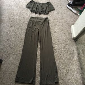 Olive green two piece