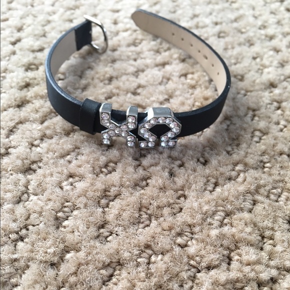 Black chi omega rhinestone bracelet