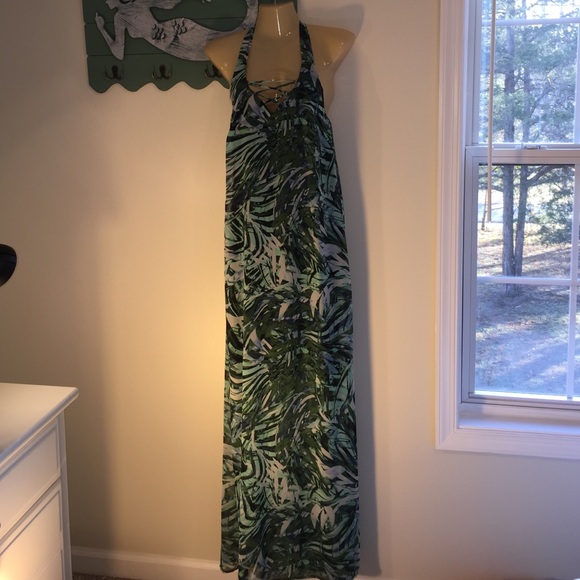 NEW Sz 4 Jennifer Lopez Palm Paradise Maxi Dress - Picture 3 of 4