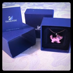 Swarovski pink kitten necklace
