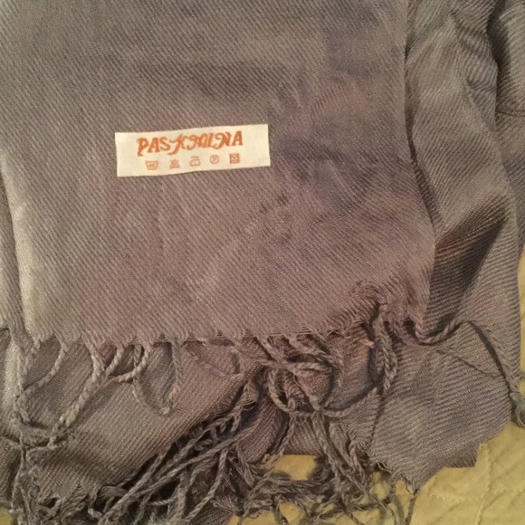 Gray Fringe Scarf - Picture 2 of 2