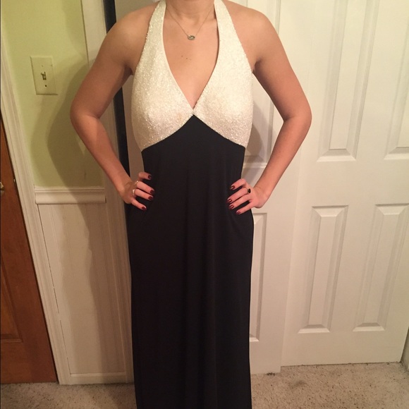 Dresses | Prom Black And White Long Us Boutique Gown | Poshmark