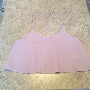 Lilac crop top with crossed straps