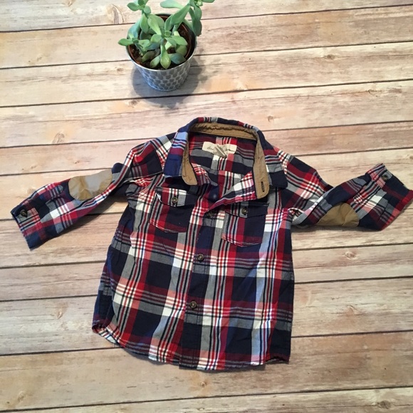 Baby boy plaid button down