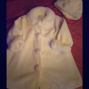 Sophie Rose white toddler coat w/ matching hat