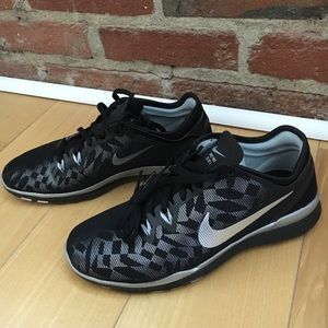 Nike Free 5.0 women's black silver training shoes
