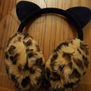 Cheetah kitty ear muffs