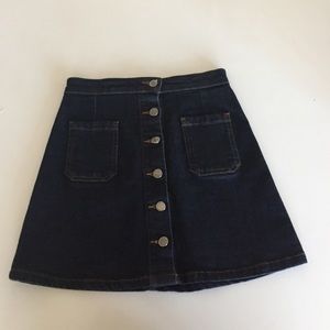 Top shop denim mini skirt w/buttons down the front