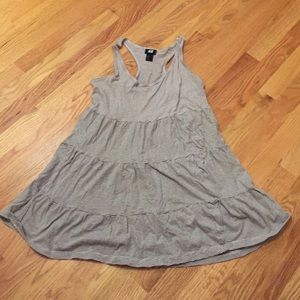 Grey and white stripe cover-up dress