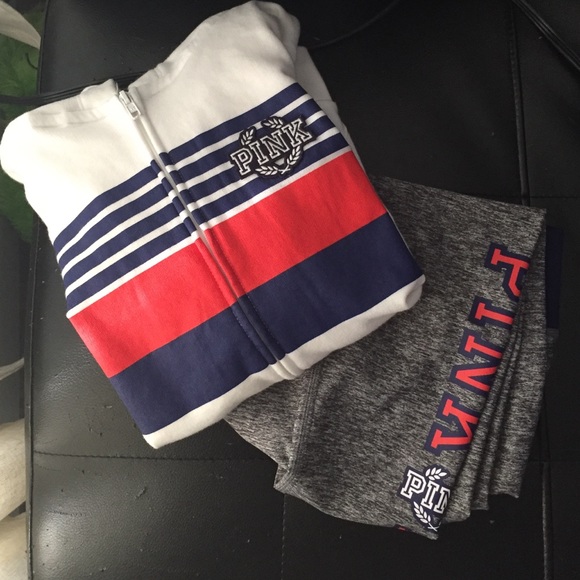 VICTORIAS SECRET ZIP HOODIE & LEGGING SET