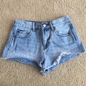 Denim high-rise shorts