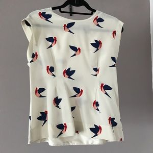 Marc by Marc Jacobs Bird silk cap sleeve blouse
