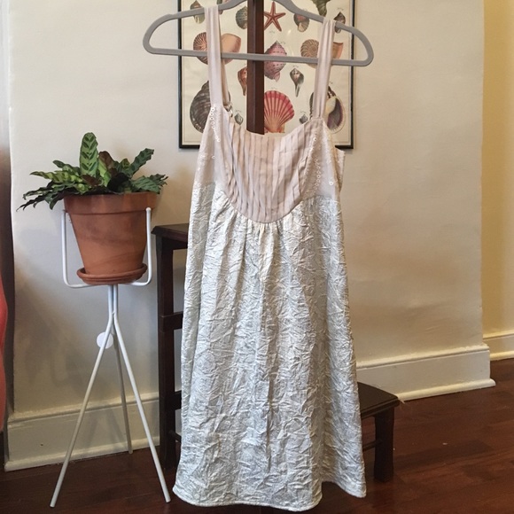 Left of Center cream champagne dress.