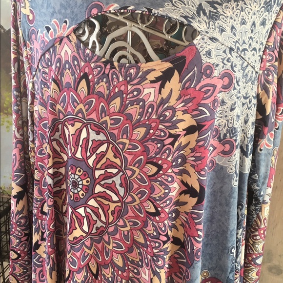 🇺🇸 tunic key hole print top woman size s - Picture 2 of 3