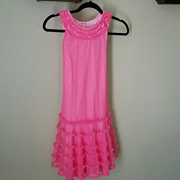 Girls Pink Ruffled Dress
